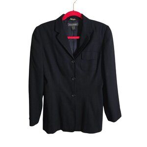 Banana Republic Black Italian Wool 3 Button Flap Breast Pocket Blazer Size S